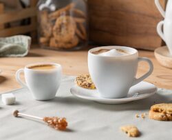 Cesti de cafea opal alb